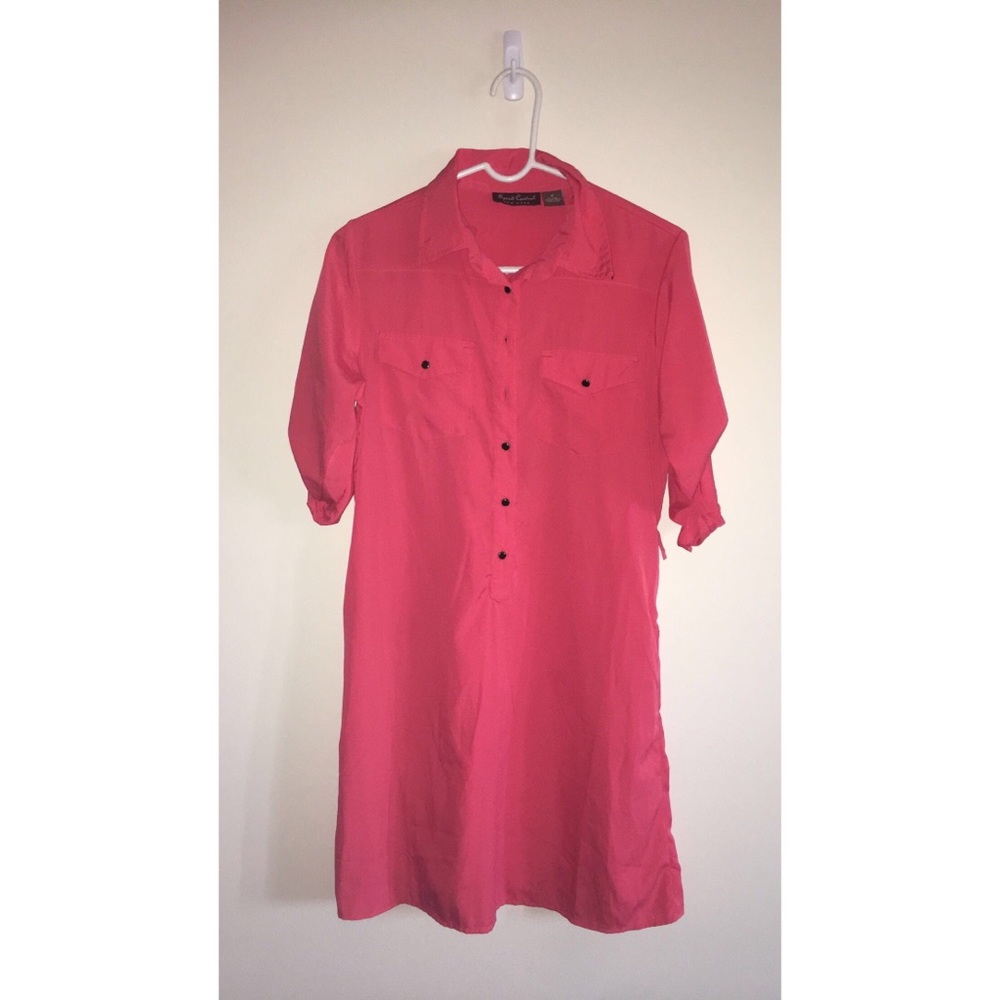 Coral midi dress
